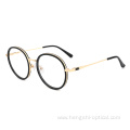 Custom Classic Mens Round Shape Acetate Metal Glasses Frames Optical Glasses Eyeglasses